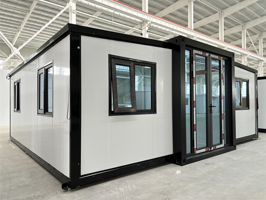 โมบายล์ พับได้ ขยายได้ คอนเทนเนอร์ บ้าน Double Wing Prefabricated โมดูล