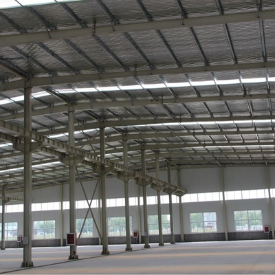 อาคารโครงสร้างเหล็กอุตสาหกรรม โฮล Prefabricated โครงสร้างเหล็ก Prefab Warehouse