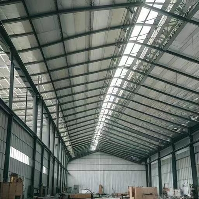 โรงงานอุตสาหกรรม Prefabricated H Steel Structure Frame อาคารจัดเก็บ