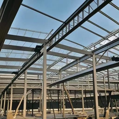 โรงงานอุตสาหกรรม Prefabricated H Steel Structure Frame อาคารจัดเก็บ