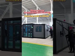 บ้านคอนเทนเนอร์ขยายขนาด 20 ฟุตสีเทาที่มีประตูเหล็กสําหรับโรงแรม